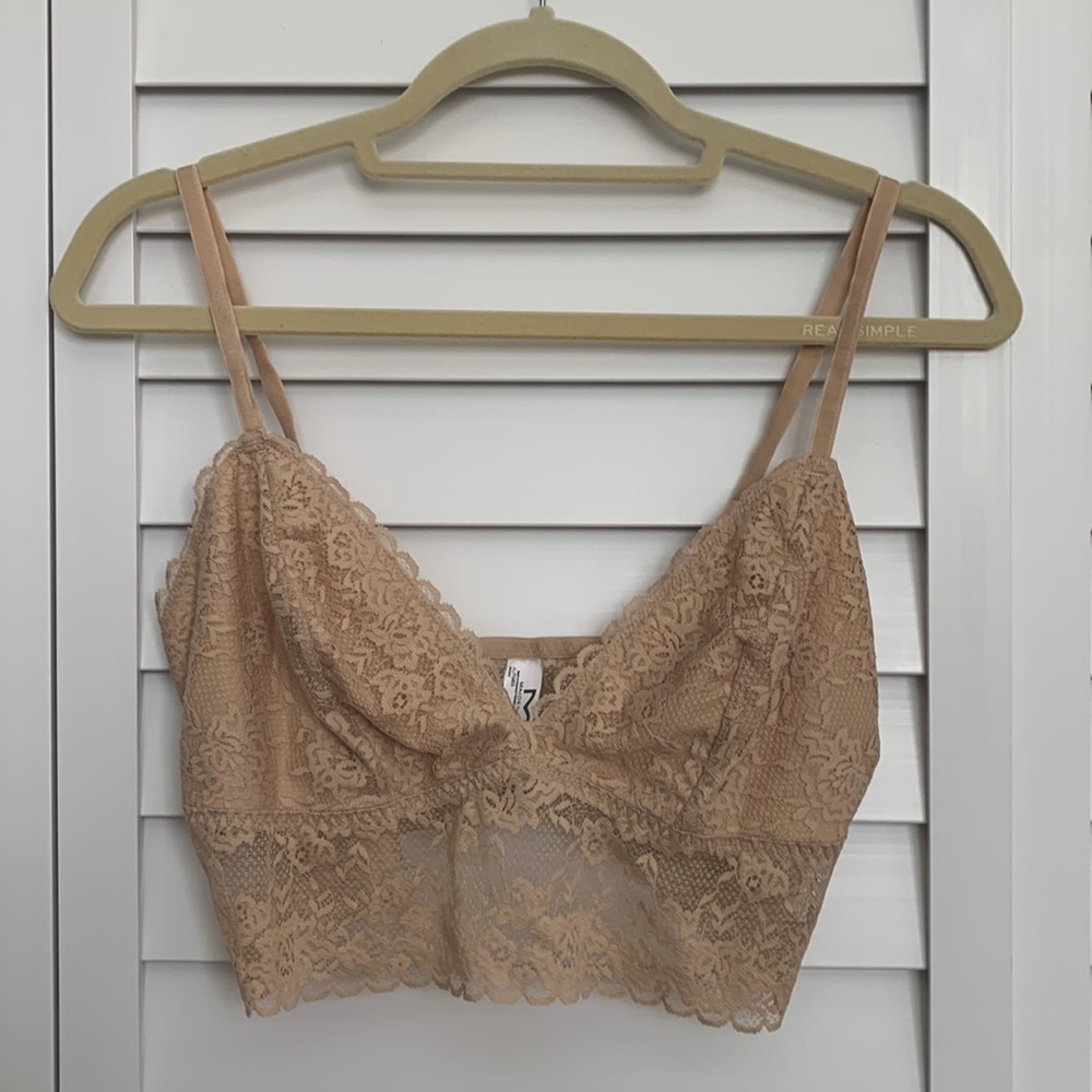 NWOT Women’s Maidenform Nude Lace Bra Bralette XL